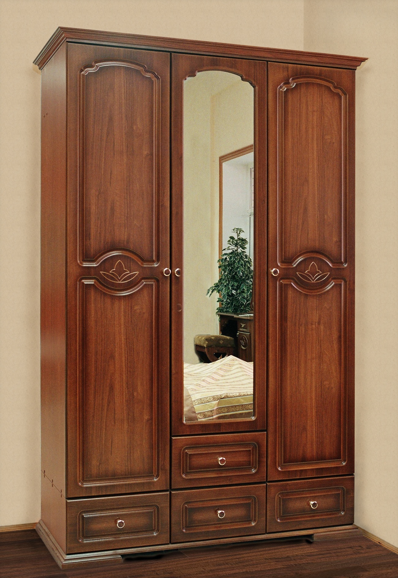 Шкаф от спальни МДФ с зеркалом ТАМБОВМЕБЕЛЬ